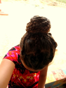 mijn haar gevlochten